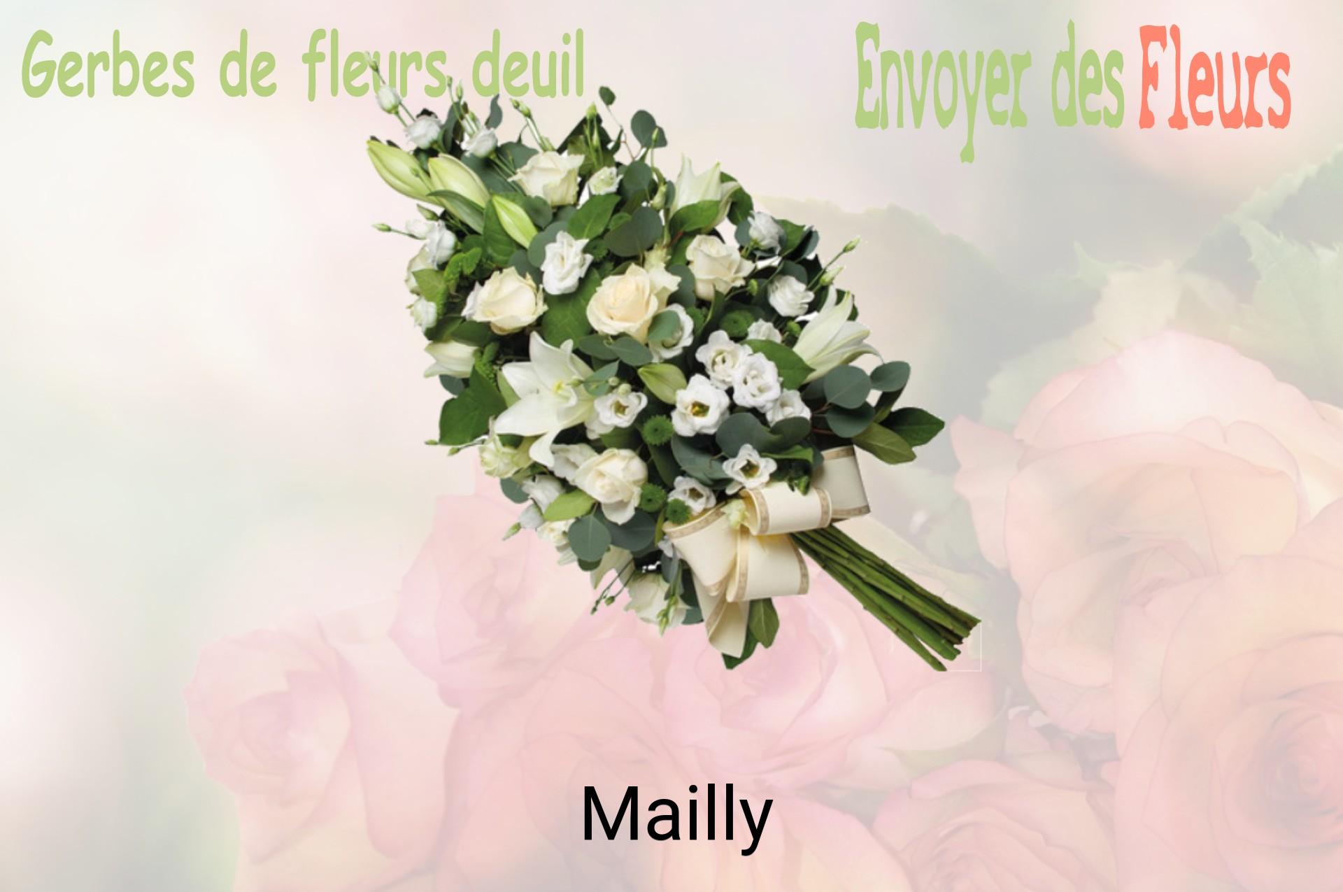 Gerbe de fleurs de deuil livrée à Mailly